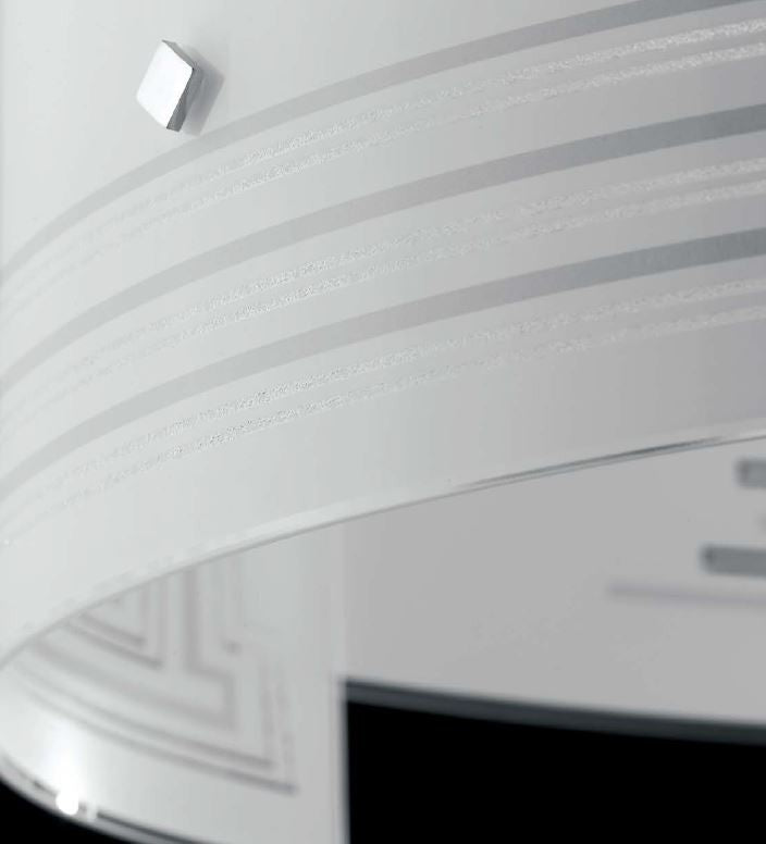 Sospensione in vetro bianco con decori in granigliato D.45cm non incl. CONCEPT Sospensione in vetro bianco con decori in granigliato D.45cm non incl. CONCEPT